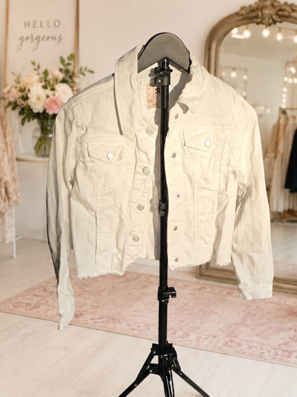 SO Cream Cropped Denim Jacket
